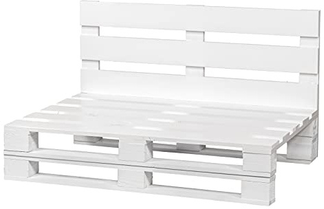 Palettensofa aus neuen Europaletten – geschliffen & gebürstet – Palettenmöbel Gartenmöbel für Terrasse, Balkon & Garten – Outdoor Lounge Sofa aus Holz – Indoor & Outdoor – 80 × 80 cm – Weiß