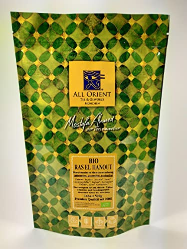 All Orient BIO Ras el Hanout Gewürzmischung 500g | Vegan | ohne Zusatzstoffe | orientalische Gewürze | Pulver Mischung | für Fisch- und Fleischgerichte, Tajine, Couscous und Reis | zuckerfrei