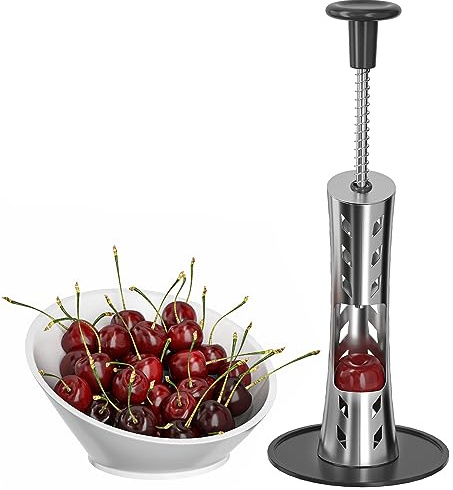 SISAYWEY Cherry Pitter, Press Type Cherry Pitter Remover Tool, 304 Stainless Steel Cherry Seed Remover, Durable Cherry Stoner Fruit Pit Corer Deseeder