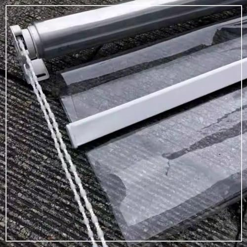 Stores Enrouleurs Pvc Transparent,Volets Roulants Imperméable et Occultant,Stores Extérieurs à Enroulement Latéral,Rideaux Clairs en Vinyle à Isolation Thermique,sur Mesure,W×H-105×120cm/41.3×47.2in