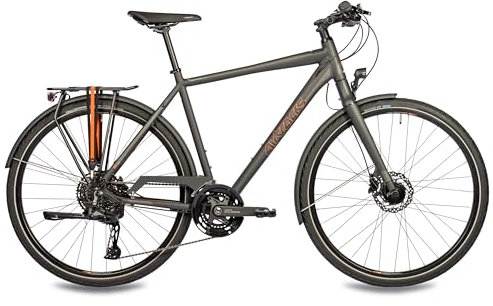 Airtracks Herren 28 Zoll Trekking Fahrrad TR.2870-C 2x11 Gang New Shimano CUES RD-U6020-11 SGS Shadow Schwarz Mat - Rahmenhöhen 50cm, 55cm und 60cm - (60cm (Körpergröße 185-195cm))