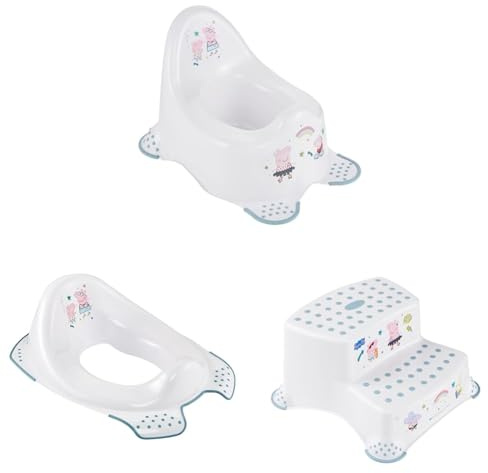 keeeper Peppa Wutz Kinderpflege Set 3tlg.: Babytopf, Toilettensitz und Tritthocker, weiß