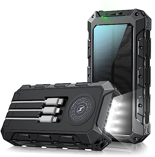 Power Bank 49388 mAh, Powerbank Wireless, Tragbares Schnellladegerät Mit Integriertem Kabel, 7 Ausgänge/2 Eingänge, Solar Powerbank Mit LED-Anzeige Smartphones