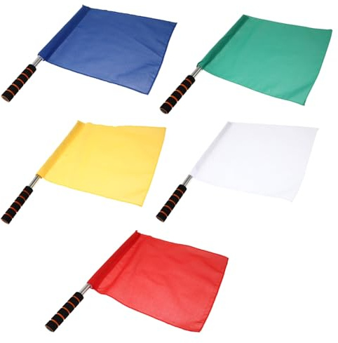 Anneome Handkurbelflagge Schiedsrichter Fahnen aus Polyester 5stücke Leicht und Lebensecht für Sportveranstaltungen und Festivalpartys