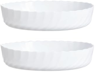 Luminarc 2 Fuente Oval Trianon de Opal 22x16cm | Blanco, Opal, forma oval, acabado brillo, 22x16cm