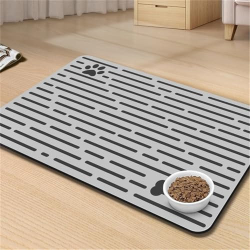 Napfunterlage Hund Rutschfest Super SaugfäHige Futtermatte FüR Hund Und Katze Rutschfeste Katzen Futternapf Unterlage Waschbar Futterunterlage Matte FüR Katzen Und Hunde Pet Mat (50x80cm,Farbe 7)
