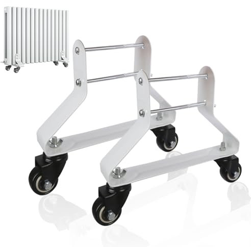2 Piezas Ruedas Giratorias 360 ​​° para Radiadores de Aceite, Ruedas para Muebles el Acero al Carbono es Fuerte, Soporte Radiador para Radiador Eléctrico,with Brakes,8cm
