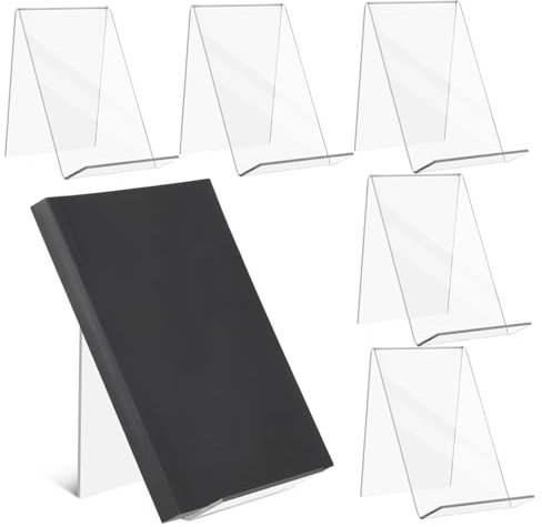 OFFSCH Acryl-buchständer 6er Satz Transparenter Dokumentenregal Broschürenhalter Für Zeitschriften Stabiler Aufbewahrungshalter