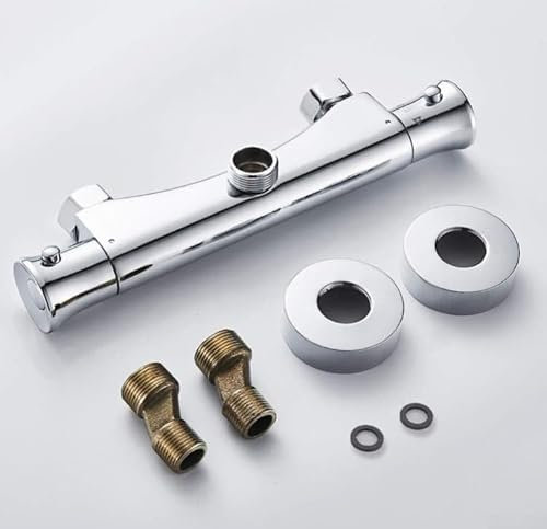 Thermostat Shower Faucet, Brass Thermostat Temperature Controlled Mixing Valve, For Water Flow Control, for Bathroom(Faucet + Parts)