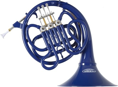 Classic Cantabile WH-20BL MardiBrass Kunststoff F-Waldhorn Blau - inkl. Mundstück & Hülle mit Rucksackgurten - Für Anfänger und Profis - Wetterfest und Wasserdicht - leichtes, stabiles Instrument