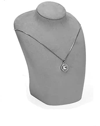 GEK208130 Schmuckhalter Grauer Samt-Schmuckständer for Halskette, Mannequin-Anhänger, Kette, Schmuckbüste, Display-Halter, Foto-Requisite for Halskette Schmuckaufbewahrung(Klein)