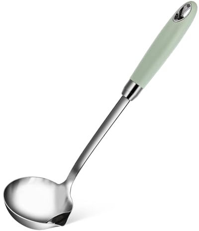 Cabilock Mestolo Da Portata in Acciaio 304 Filtro Per Olio Mestolo Manico Per Zuppa e Salsa Per Separare Grassi e Filtrare Cibi
