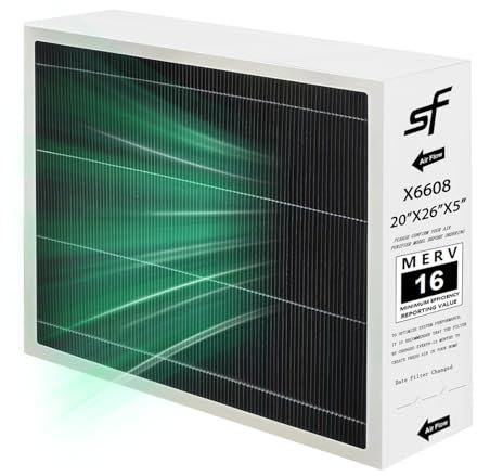 Upgrade Y6608 furnace filter, compatible with Lennox Y6608 pureair PCO3-20-16 merv 16 filter- 20 x 26 x 5, Y6604 merv 16 Filter,Access comfortable living environment 1 Pack