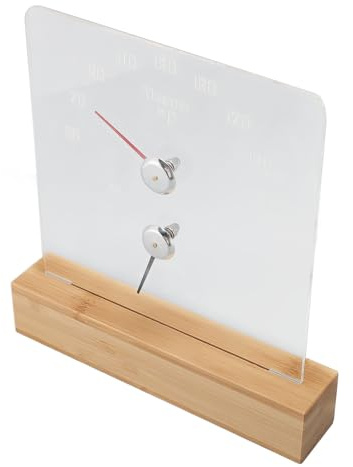 Eujgoov 2 in 1 Sauna -Thermometer Hygrometer mit Holzbasis RGB -LED (Fahrenheit 50 ℉ -210)