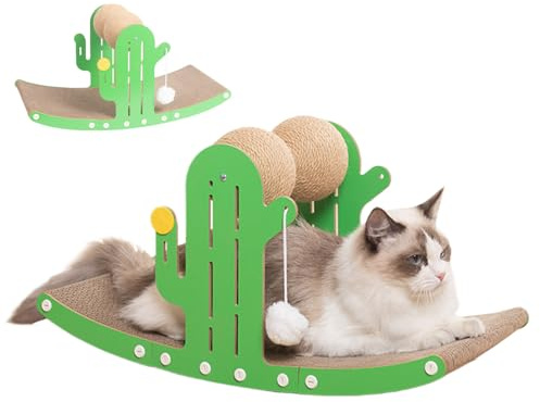 Cactus Cat Scratcher – Cat Claw Scratch Post, lustiges Spielzeug für Haustiere im Innenbereich, Katzenmöbel im Kaktus-Design | Langlebiges Kaktus-Kratz-Zubehör für Katzenkatzen