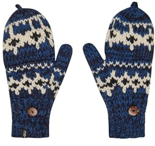 THC Klapphandschuhe 605 Norweger blau | Schafwolle | Strickhandschuhe | Schafwoll-Handschuhe | Woll-Handschuhe | Schafwollfäustlinge | Schafwollhandschuhe
