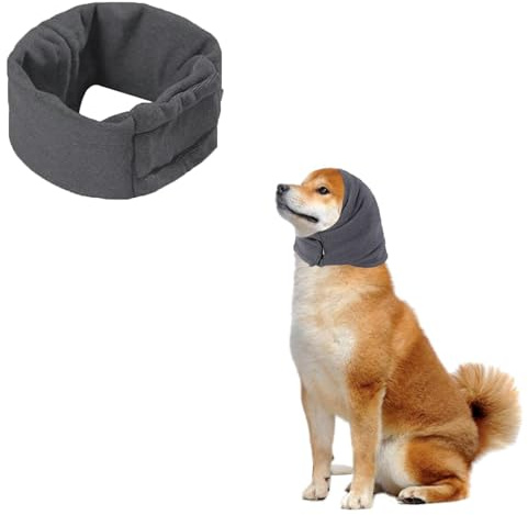JOZMMZEOOA Couvre-Oreilles de Chien 42-47CM foncé Protection Oreille Chien Gris Réduction du Bruit Réglable Cache-Oreilles Apaisants, pour Soulager L'anxiété et Garder Les Animaux au Chaud