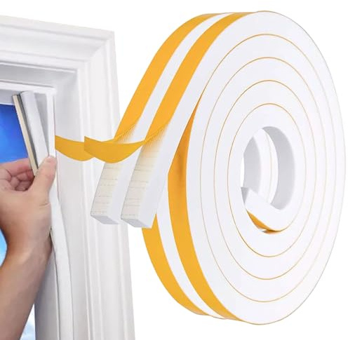 Bande d'étanchéité pour porte de 4,8 m | Ruban adhésif en mousse imperméable et anti-courants d'air pour cadre de maison, sous-sol, voiture, fenêtre, douche