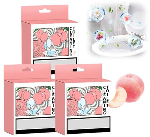 Toilet Cleaner, Scented Toilet Bowl Cleaner - Put in Tank, Heavy Duty Toilet Descaler, Lasts up to 1000 Flushes, Long-Lasting Fragrance, Prevents Limescale, and Effectively Fights Odours (Peach)