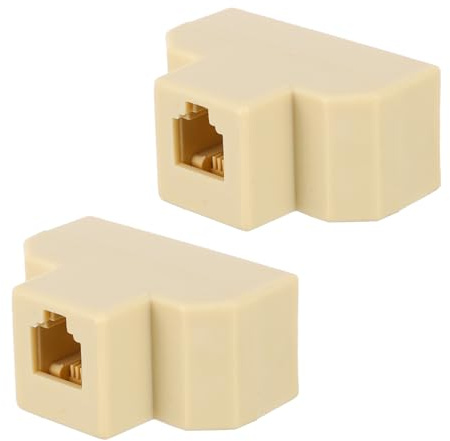 BESPORTBLE 2 pezzi Adattatore Telefonico Splitter da Parete Convertitore Segnale Fisso con Doppia Uscita Sostituzione Facile e Affidabile per Cavo Telefono e Doppino Telefonico