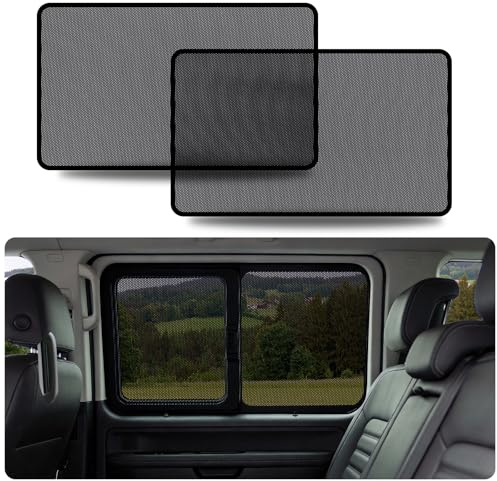 ZATOOTO Magnetico Parasole per VW T5 T6 Finestrini Laterali, Campeggio | 2 Pezzi, Facile Montaggio, Ottima Ventilazione, Protezione Antizanzare, Rete, Pieghevole, per Neonati e Bambini