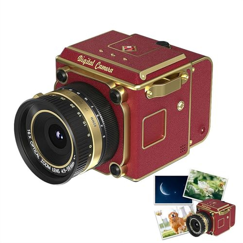 Mini appareil photo numérique rétro 4K avec deux objectifs, mini caméra de vlogging portable avec capteur CCD, zoom numérique 16x et partage OTG, écran LCD compact pour débutants et créateurs de