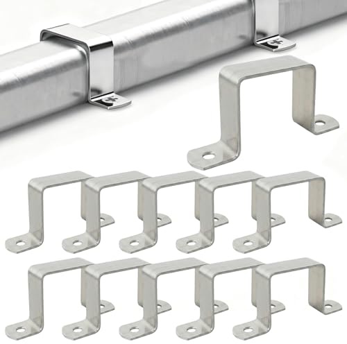 10 Piezas Abrazaderas para Tubo Cuadrado 40x40 mm de Acero Inoxidable 304, Soportes Resistentes y Anticorrosión para Bricolaje, Estanterías, Barandillas y Vallas