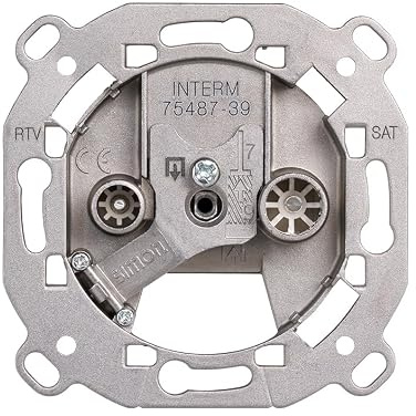 SIMON - Mecanismo Toma Televisión Intermedia (R-TV+SAT), Serie Simon 75, Compatible con Tapas de las Series 75, 31, 82 y 88, Fácil de Instalar, Apto para interiores (IP20)