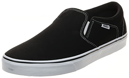 Vans Men's Mn Asher Sneaker, Black Canvas Black White 187, 9 UK