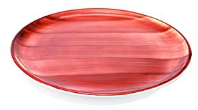 Zafferano Striche Set 2 Piatti Pizza, Fatti e Decorati a Mano, Stoneware, Diametro 33 cm, Marrone