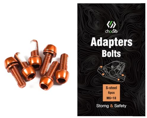 CNC MTB Caliper Bolts,Bike disc Brake Caliper Bolts M6x18mm Steel Alloy，Orange