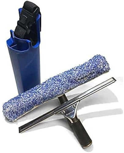 Bayersan Window Cleaning Tools 8 Complete Squeegees Set With 10 T - bar 10’’ Micro-fiber Washer And Bucket On Belt