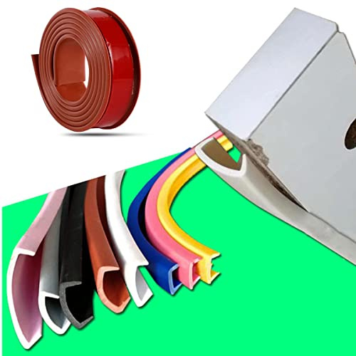 Furniture Veneer Edge Tape Edging, Kantenumleimer Selbstklebend,Umleimer,Zierleiste Selbstklebend,U-Förmig TPE Kantenumleimer für Schrankreparatur,Möbelrestaurierung und Renovierung (3m×17mm,Braun)