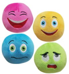 TONGKTAI Plüsch Hundespielzeug Bälle 4 Pack, Quietschspielzeug Weiche Gefüllte Plüschbälle Kauspielzeug Hundeball, Interaktives Apportierspiel für Kleine und Mittelgroße Haustiere