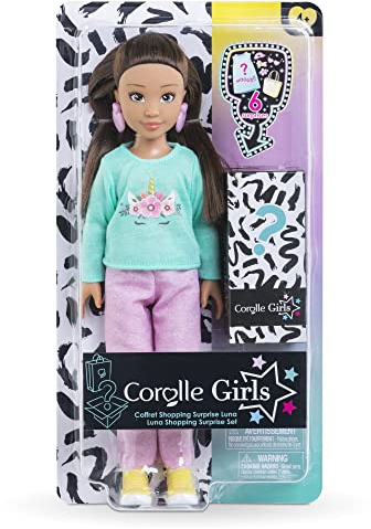 Corolle Girls - Coffret Luna Shopping, poupée Mannequin, 6 Accessoires, 28cm, dès 4 Ans, 9000600090