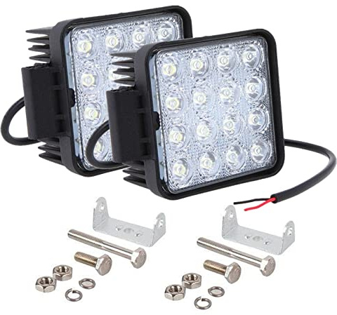 PICAA LED Arbeitsscheinwerfer, 2 Stücke 4 Zoll 48W LED Scheinwerfer 12V 24V 6000K Offroad Zusatzscheinwerfer Rückfahrscheinwerfer für Traktor, SUV, LKW, 4x4, ATV