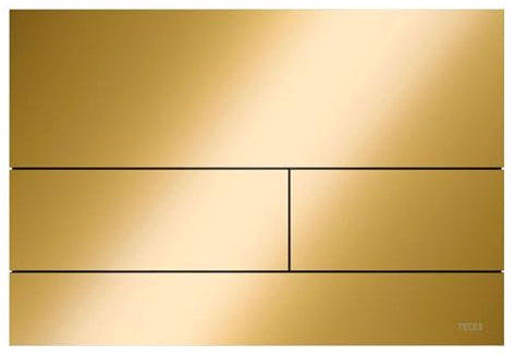 TECE WC-Betätigungsplatte TECEsquare II Metall für Zweimengentechnik, 92408, Farbe: Gold Optik glänzend PVD