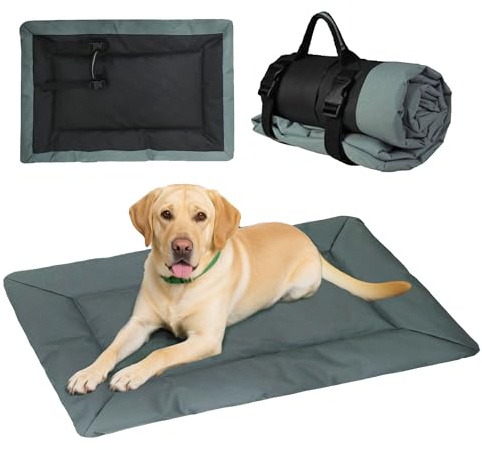 JIAMIAN cama perro Colchoneta Plegable para Perros, Cojín portátil para Perros, Lavable Impermeable Cama para Perros Grande, cama perro ortopedica (Gris )