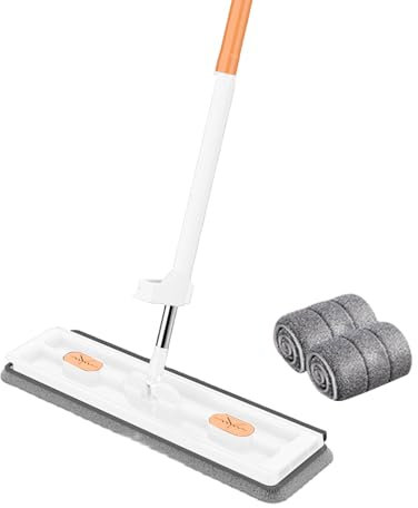 Annewi Laminatboden-Mopp, Mikrofaser-Mops für Bodenreinigung, trocken und nass Holzbodenwischer mit 2 waschbaren Pads, 360-Grad-Drehung, trockene Nassverwendung für Hartholz, Laminat, Holz, Keramik