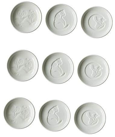 LIFKOME 3pezzi Piatti Ceramici Tondi Per Condimenti Con Motivo Floreale Piccoli Vassoi Per Salsa Di Soia e Aceto Per Ristoranti e Uso Domestico