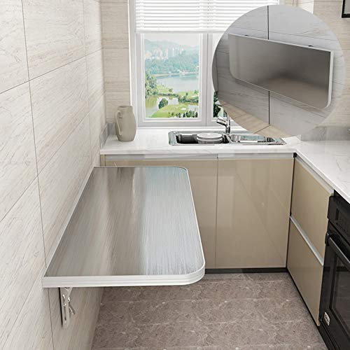 An Der Wand Montierter Klapptisch, Klappbarer Kinderschreibtisch, Schwimmender Esstisch, Unsichtbarer Laptoptisch, Kleiner Raum, Edelstahl-Arbeitstisch, Maximale Belastung 100 Kg / 220 Pfund (120 ×