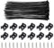 GOIYZTTR 100 Juegos Bridas de Nylon Negras Base de Montaje Sujetacables con Tornillos Montaje de Cable para Organizar y Fijado Cables