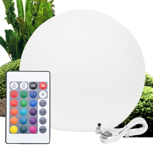 Moreeulsi 25cm Luz Solar LED Con Control Remoto - Bola Brillante para Exteriores y Jardín
