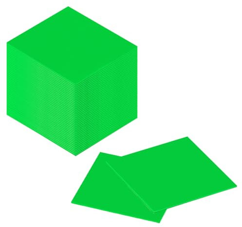 QUARKZMAN 72 Piezas de Azulejos de Espejo de Mosaico de 2 x 2 Pulgadas, Grandes Pegatinas de Espejo de Vidrio Autoadhesivas Verdes, Azulejos de Mosaico Cuadrados