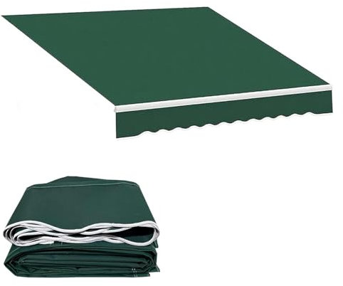 Tessuto di ricambio per tendine parasole da giardino a scomparsa manuale, protezione UV, tessuto di tela di ricambio per tende da sole, 6 x 3,5 m