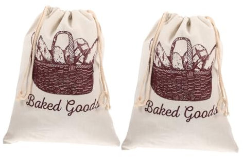 Cabilock Gebäck-aufbewahrungsbeutel – 2er-pack Brotbeutel Mit Kordelzug Wiederverwendbare Brothalterbeutel Brotaufbewahrung Aus Stoff Leicht Und Einfach Zu Tragen Perfekt Zum Backen