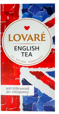 Lov-are English Breakfast Black Tea 48G 24 Tea Bags Fine Black Long Leaf Tea Bags Individually Wrapped Gift Box Sets for Tea Lovers 24 Tea Bags of 2G Fine Black Tea Bags Product of ‎Ukraine Pack Of 1