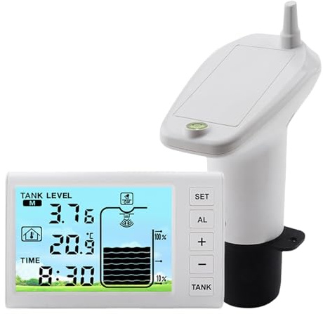 Sensore Di Liquido Ultrasonico - Misuratore Di Livello Del Livello Di Profondità Del Liquido | ABS Misuratore Livello Acqua Cisterna Ultrasonico | Comodo Sensore Di Profondità ' Display LCD
