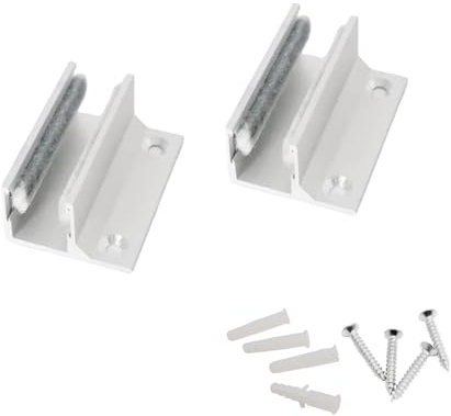 2 Stücke Glasschiebetür Bodenführung Glasklemme Glasbodenträger Schiebetürsystem - Aluminiumlegierung Führungsrolle Schiebetürsystem Zubehör, Geeignet für Glastüren 15-20 mm Dicke, Rostbeständig