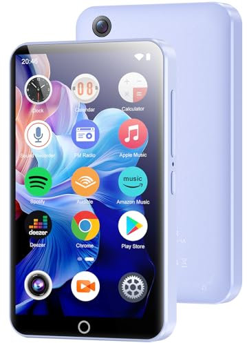 80GB MP3 Players with Bluetooth WiFi, 4.02 IPS HD Touch Screen MP3 Player with Camera, Android MP4 Player with Spotify, Audible, Deezer, Digital Audio Music Players with Speaker, FM Radio